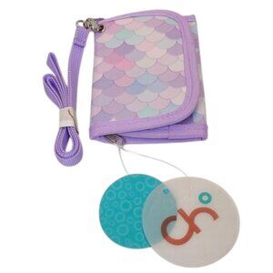 Choco Mocha Kids Mermaid Scales Purple Tri-fold Wallet with Lanyard NWT